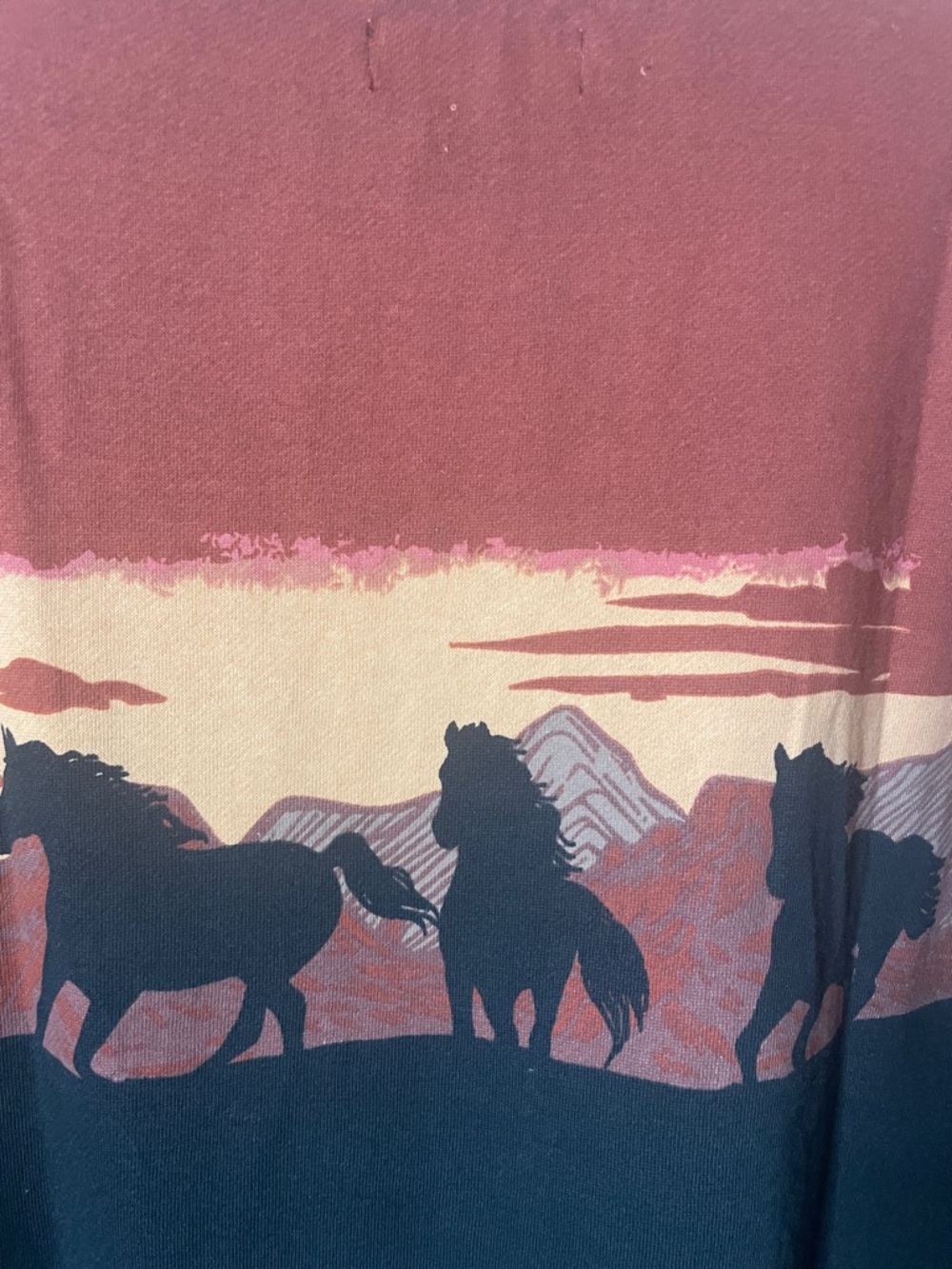 Rock and roll denim western horse border long sleeve lightweight sweatshirt NWT - Picture 5 of 10